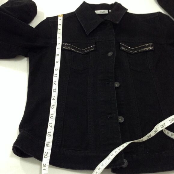 Chico’s Black Jean Jacket Size Small - Picture 7 of 7